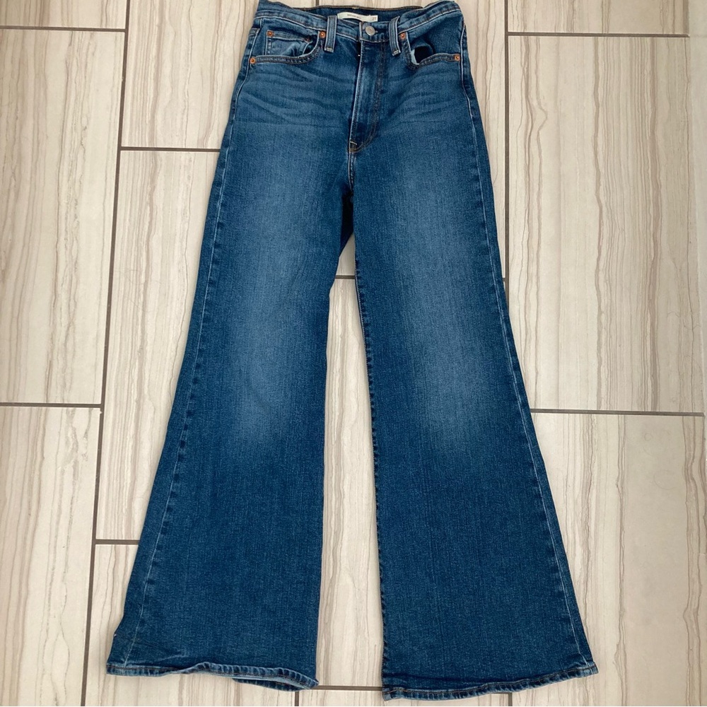Levi’s high rise flare jeans, ribcage bell